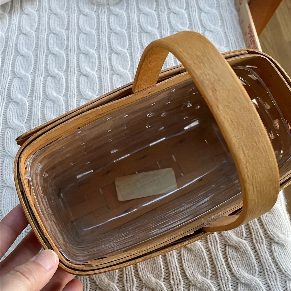Longaberger Classic Candle Basket with plastic liner 1999 signed SKH.